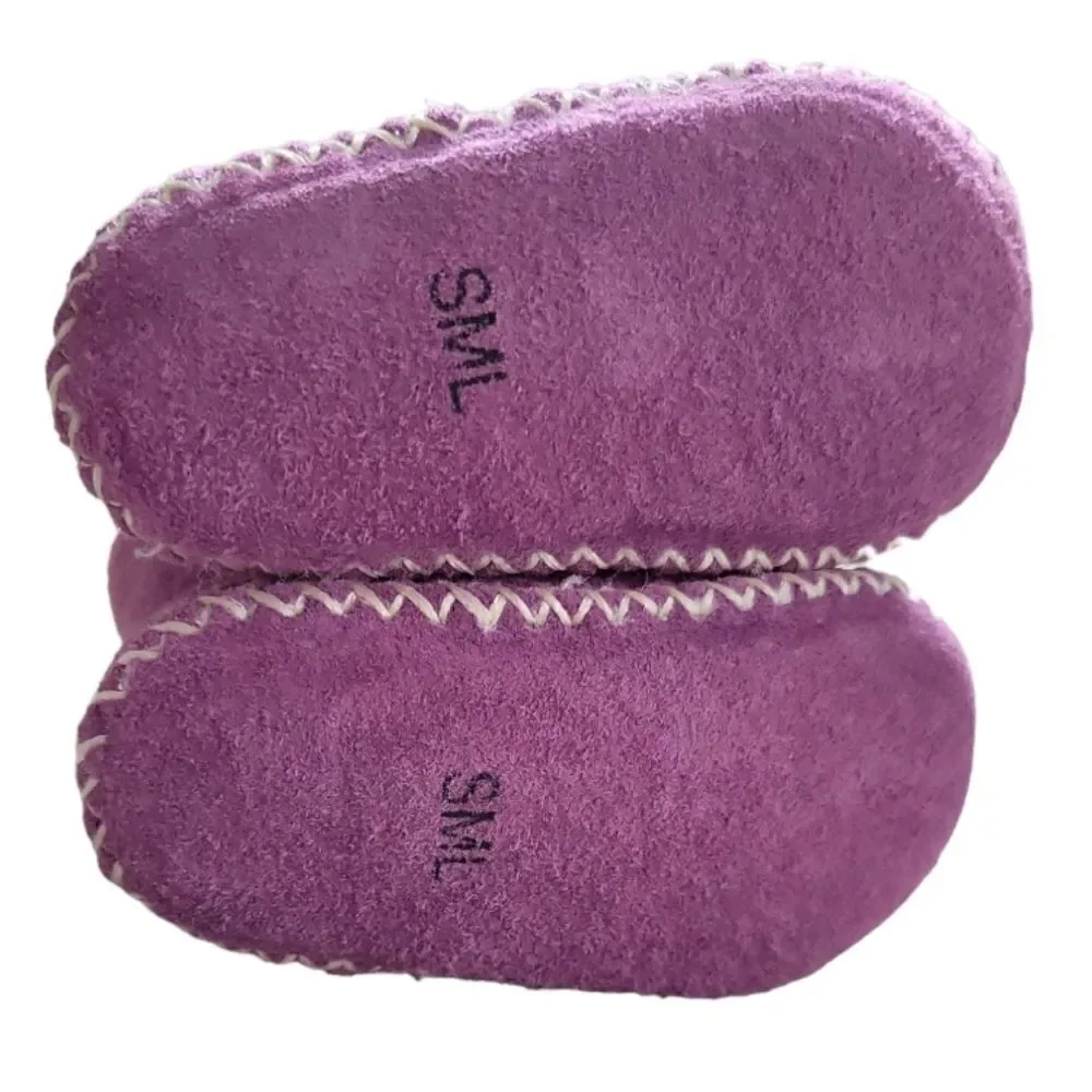 EC OLD FRIEND FOOTWEAR BABY GIRLS' SLIPPER BOOTS IN PURPLE 